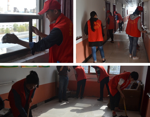 为敬老院宿舍打扫卫生